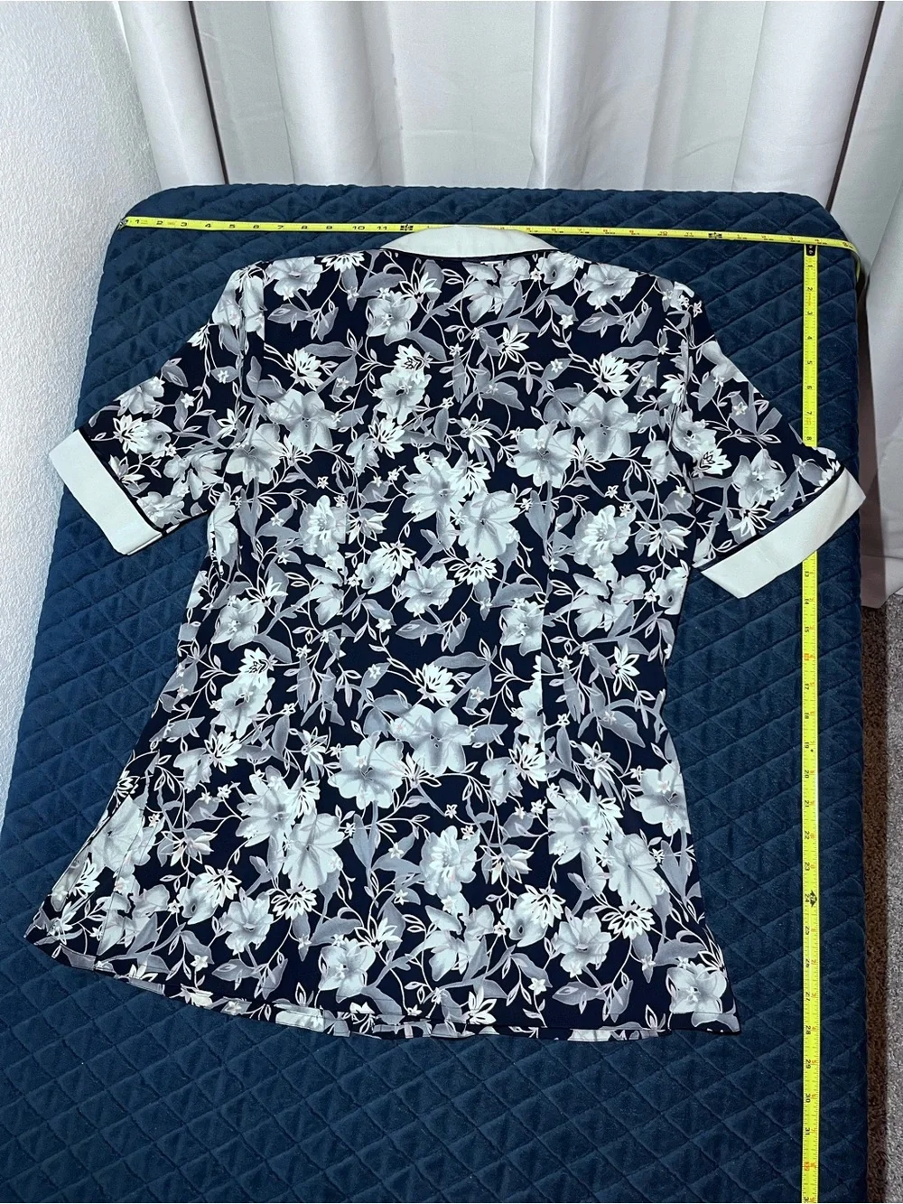 Women's Blue & White Floral Two Piece Set - Button Down Shirt + Loose Fit Pants